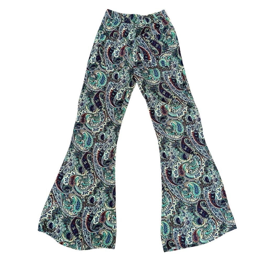 Zara Paisley Print Flare Pants Trousers Women’s Size XS - Picture 7 of 9